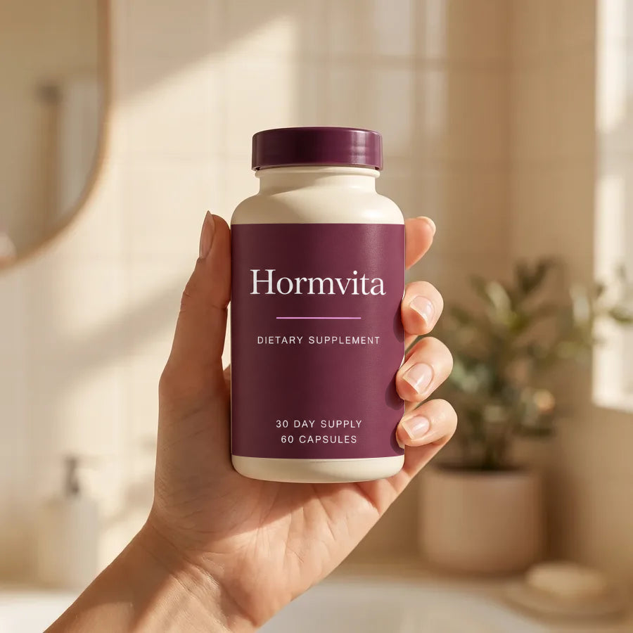 Hormvita bottle held in a hand